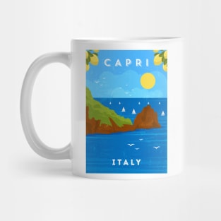 Capri, Italy. Retro travel minimalist poster Mug